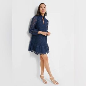 Tuckernuck Navy Lace Mini Dress